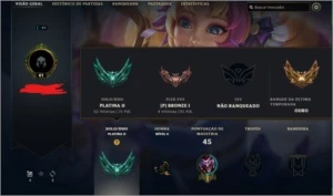CONTA PLATINA 2 SMURF 62% WR - League of Legends LOL