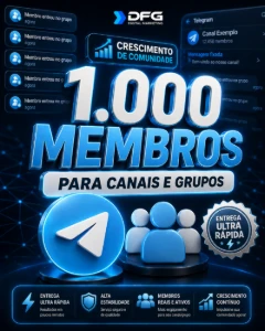 👥 1.000 Membros Telegram | Entrega Rápida ⚡ - Redes Sociais