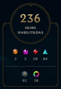LOL 221 Skins (Ouro 2) 2015 - Sem Bans - League of Legends