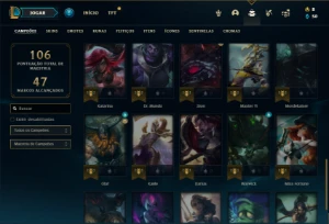 Conta Platina 1 com 40 Champs e 29 Skins - League of Legends LOL