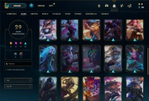 Conta Platina 1 com 40 Champs e 29 Skins - League of Legends LOL
