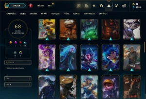 Unranked com 100 Champs e 68 Skins - League of Legends LOL