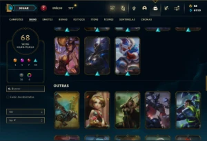 Unranked com 100 Champs e 68 Skins - League of Legends LOL