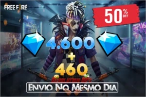 4.600 DIAMANTES FREE FIRE + 460 DE BÔNUS 💎