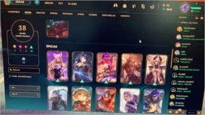 Conta de LOL, level 209 com 38 SKINS, super barata!!! - League of Legends