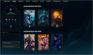 CONTA DE LOL DIAMANTE 4,  NÍVEL 70, 6 SKINS (2 LENDÁRIAS) - League of Legends