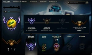 CONTA DE LOL DIAMANTE 4,  NÍVEL 70, 6 SKINS (2 LENDÁRIAS) - League of Legends