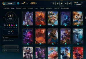 Ouro 4 com TODOS os Champs e 218 Skins ( MAIN SUP ) - League of Legends LOL