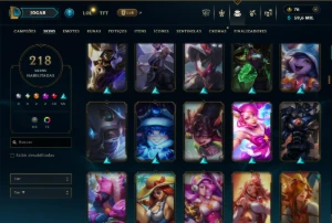 Ouro 4 com TODOS os Champs e 218 Skins ( MAIN SUP ) - League of Legends LOL