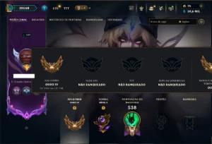 Ouro 4 com TODOS os Champs e 218 Skins ( MAIN SUP ) - League of Legends LOL