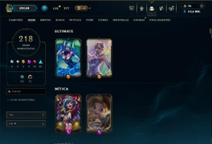Ouro 4 com TODOS os Champs e 218 Skins ( MAIN SUP ) - League of Legends LOL