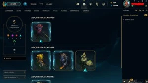 CONTA (EX OURO 4), COM 147 CAMPEÕES E 140 SKINS LVL 324 - League of Legends LOL