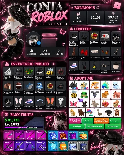 Conta Roblox Rara | Headless 💀 + 19K Rap 💎 + 37 Limiteds +