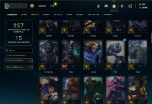 Unranked com 85 Champs e 28 Skins - League of Legends LOL
