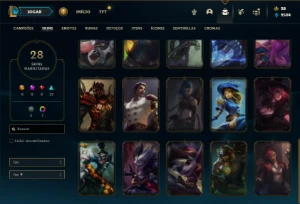 Unranked com 85 Champs e 28 Skins - League of Legends LOL