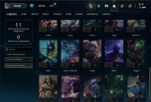 Unranked com 30 Champs e 4 Skins + 2 Fragmentos - League of Legends LOL