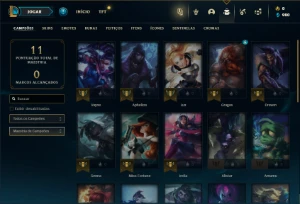 Unranked com 30 Champs e 4 Skins + 2 Fragmentos - League of Legends LOL