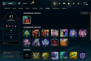Unranked com 30 Champs e 4 Skins + 2 Fragmentos - League of Legends LOL