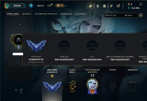 Diamante 4 com 23 Champs e 3 Skins ( SEM EMAIL CONFIRMADO ) - League of Legends LOL