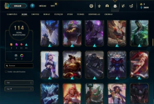 Conta ouro 2 com TODOS os champs e 114 Skin (Criada em 2012) - League of Legends LOL