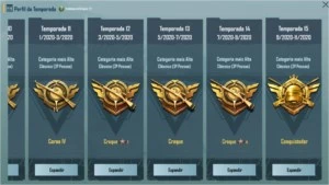 Conta Season 2 a Season 16 - PUBG