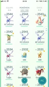 Conta Pokemon Go level 40 Quase Full Pokedex 1490 Pokémons