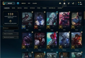 Conta bronze 1 com 62 Champs e 31 Skins + 2 Fragmentos - League of Legends LOL
