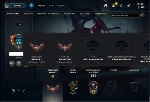 Conta bronze 1 com 62 Champs e 31 Skins + 2 Fragmentos - League of Legends LOL