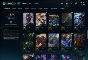 Conta bronze 1 com 62 Champs e 31 Skins + 2 Fragmentos - League of Legends LOL