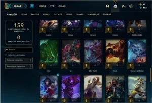 Conta bronze 1 com 62 Champs e 31 Skins + 2 Fragmentos - League of Legends LOL
