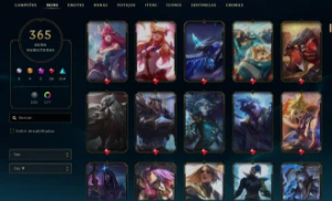 Conta LoL Ex mestre, com skins únicas e 365 skins. - League of Legends