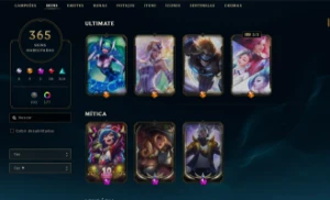 Conta LoL Ex mestre, com skins únicas e 365 skins. - League of Legends