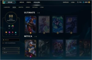 Cont Lol - Ouro 2 - 88 Skins - 74 Camp - NEO PAX SIVIR - League of Legends