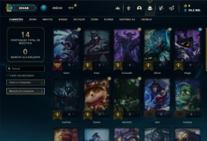 Mestre com 26 Champs e 2 Skins + 11 Fragmentos - League of Legends LOL