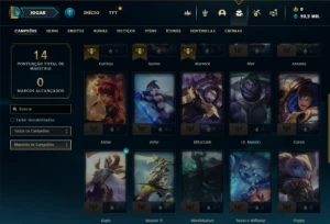 Mestre com 26 Champs e 2 Skins + 11 Fragmentos - League of Legends LOL
