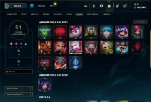 Mestre com 26 Champs e 2 Skins + 11 Fragmentos - League of Legends LOL