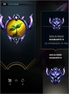 Conta diamante 2 mmr altíssimo (65%) - League of Legends LOL