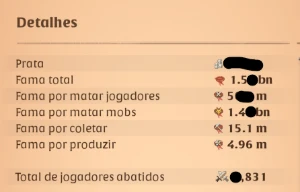 Conta Albion Online (1.5B) Fama Total - Monstro Do End-Game!