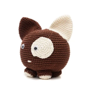 Cachorro peso de porta em amigurumi - Artesanato e Personalizados