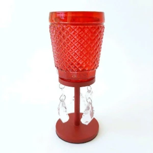 Castiçal Bico de Jaca -Vermelho - G - Artesanato e Personalizados