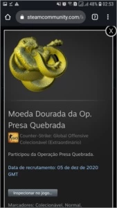 Conta steam, com CS:GO e operação presa quebrada. - Counter Strike