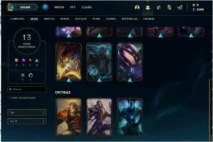 conta mestre com 80 champions, 13 skins, e hextec sobrando - League of Legends LOL