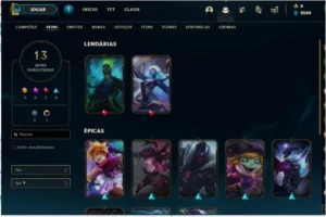 conta mestre com 80 champions, 13 skins, e hextec sobrando - League of Legends LOL