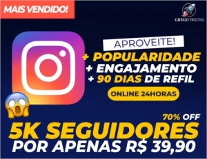 [Promoção] 5K Seguidores Instagram R$ 39,90 | Envio Rápido - Redes Sociais