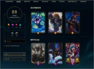 CONTA COM SKIN PRESTIGIO AATROX E HEXTEC ALISTAR - League of Legends LOL