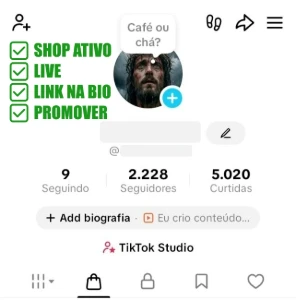 Conta Tiktok Shop Ativo + Live | +2.200 Seguidores + E-Mail - Redes Sociais