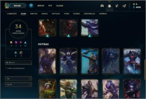 Conta ouro 3 com 34 skins e 59 champs ( MAIN SUPORTE ) - League of Legends LOL