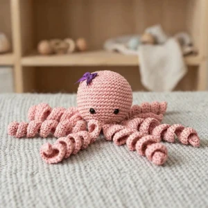 Polvo Newborn Organza Amigurumi - Artesanato e Personalizados