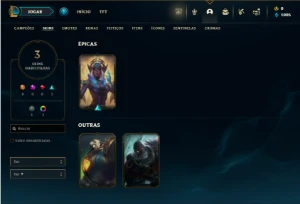 Platina 3 com 30 Champs e 3 Skins - League of Legends LOL
