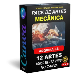 Pack Canva Mecãnica - 12 Artes Editáveis - Digital Services